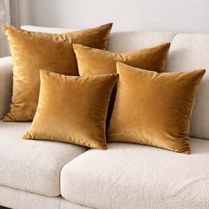Velvet Cushion Covers Set 4 (2 sizes) NWOT
